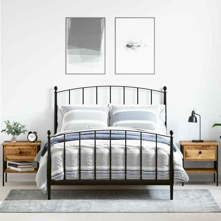 vidaXL Nachtkastje met lade 2 pcs Oud hout 40 x 42 x 45 cm, Huis en Inrichting, Slaapkamer | Nachtkastjes, Nieuw, Verzenden