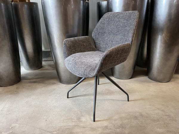 Veiling - Eetkamerstoel Mondial (set van 4) weefstof - donke, Huis en Inrichting, Stoelen