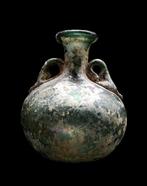 Oud-Romeins Aryballe en glazen met hengsels in de vorm van, Antiek en Kunst