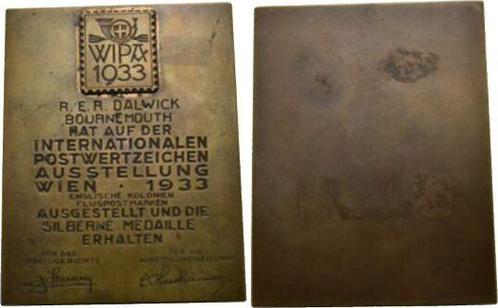 Bronze-plakette 1933 Österreich-wien, Stadt, Postzegels en Munten, Penningen en Medailles, Verzenden