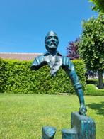sculptuur, Man met koffer - 80 cm - Brons, Marmer