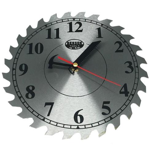 Wandklok voor mannen, cirkelzaag 25 cm, Doe-het-zelf en Bouw, Gereedschap | Overige machines, Nieuw, Verzenden