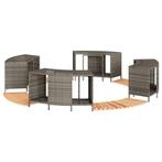 vidaXL Hottub-ombouw poly rattan massief acaciahout grijs, Verzenden