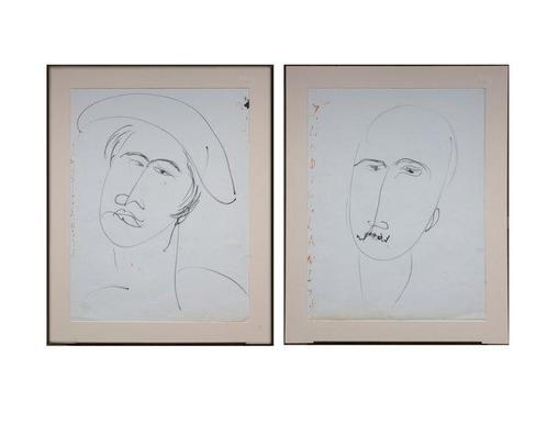 Jeanne Modigliani (1918-1984) - Faces, recto/verso, Antiquités & Art, Art | Peinture | Moderne