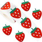 500 Stickers Op Rol - 2.5x2cm - Aardbei Glimmend -, Hobby & Loisirs créatifs, Autocollants & Images, Verzenden