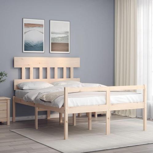 vidaXL Seniorenbed met hoofdbord massief hout, Huis en Inrichting, Slaapkamer | Bedden, Nieuw, Verzenden