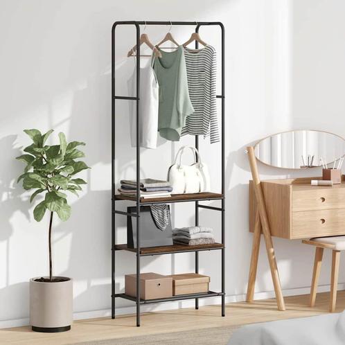 vidaXL Kledingrek met planken met plank Gerookt eiken 60 x, Huis en Inrichting, Kasten | Kleerkasten, Nieuw, Verzenden