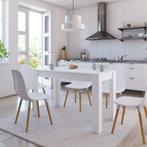 vidaXL Table à manger Blanc 120x60x76 cm Bois, Huis en Inrichting, Tafels | Eettafels, Verzenden