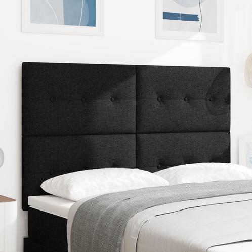 vidaXL Hoofdbord met Knopen, Ge tuft, Zwart, 140 cm Stof, Huis en Inrichting, Slaapkamer | Bedden, Nieuw, Verzenden