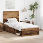 vidaXL Bedframe met hoofdeinde Oudhout 75 x 190 cm Massief, Huis en Inrichting, Slaapkamer | Bedden, Verzenden, Nieuw