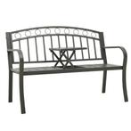 vidaXL Tuinbank met tafel 120 cm staal grijs, Tuin en Terras, Verzenden, Nieuw