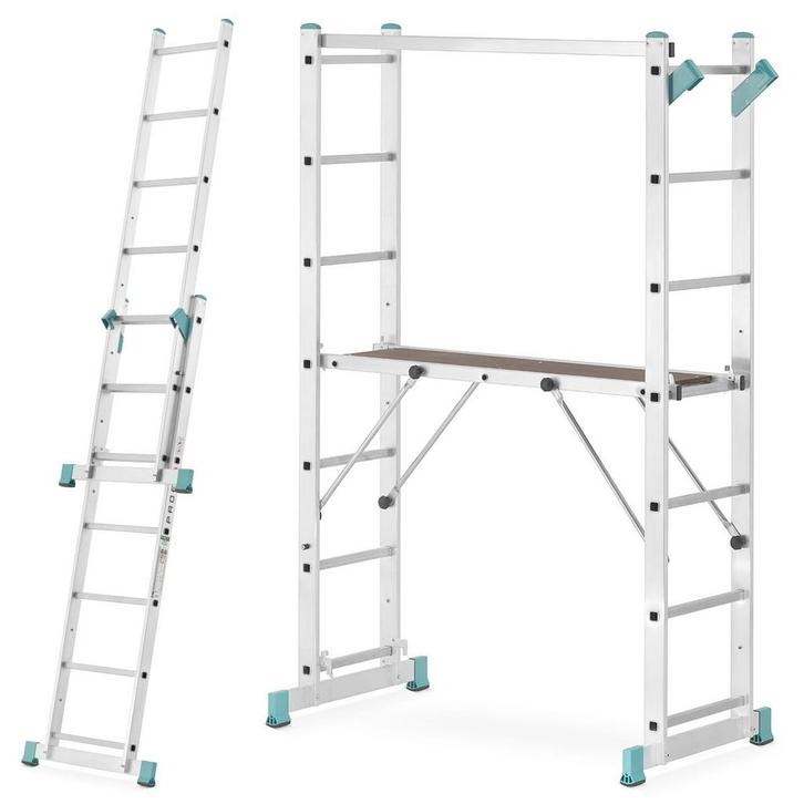 Kamersteiger en ladder - 6 in 1 - 300 cm werkhoogte - opv..., Doe-het-zelf en Bouw, Steigers, Nieuw, Ophalen of Verzenden
