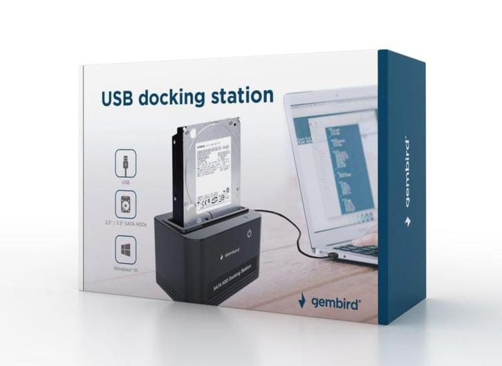 Docking station SATA HDD SSD harde schijf 2.5 + 3.5 inch usb, Computers en Software, Pc speakers, Nieuw, Verzenden
