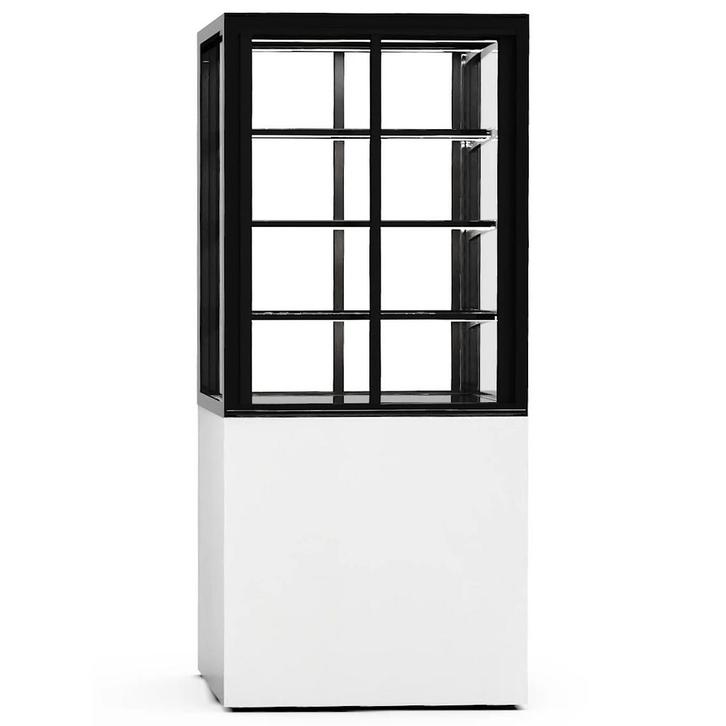 Neutrale Vitrine | INTEGRA | Wit/Zwart | 4 Niveaus |, Zakelijke goederen, Horeca | Keukenapparatuur, Nieuw in verpakking, Verzenden
