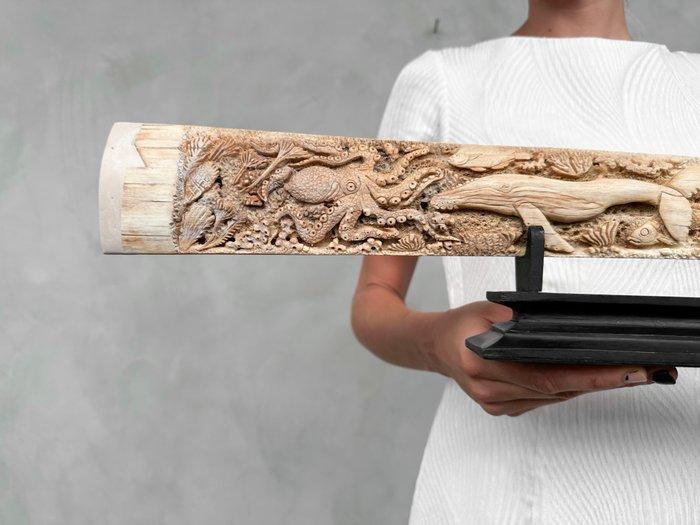 GEEN RESERVEPRIJS - Groot gesneden zwaardvisrostrum -, Antiek en Kunst, Kunst | Designobjecten