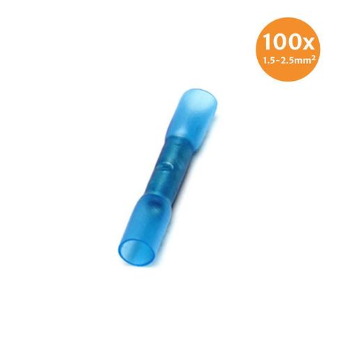 Kabelschoenen Met Krimpkous Waterdicht Blauw (1.5-2.5mm) 100, Auto-onderdelen, Elektronica en Kabels, Ophalen of Verzenden