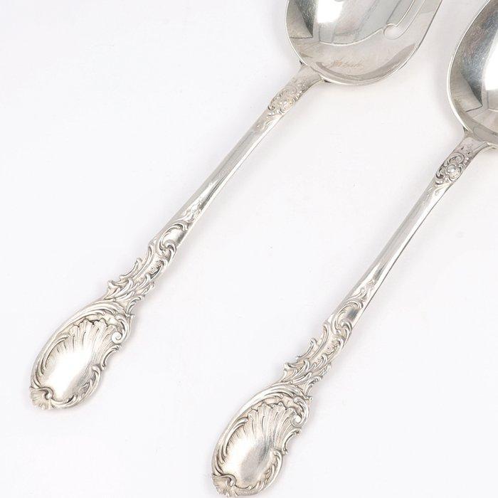 C.J. Begeer - Saladecouvert - Art Nouveau - Saladebestek (2), Antiquités & Art, Antiquités | Argent & Or