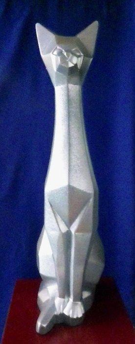 Sculpture, Grand Chat Contemporain - 62 cm - 62 cm - Résine, Antiek en Kunst, Kunst | Designobjecten