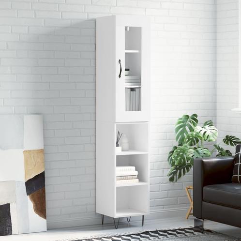 vidaXL Hoge kast 34,5x34x180 cm bewerkt hout wit, Huis en Inrichting, Kasten | Dressoirs, Nieuw, Verzenden