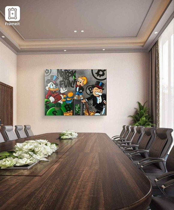 Xavier Van Walsem (1980) - Scrooge mcduck Mr monopoly richie, Antiek en Kunst, Kunst | Schilderijen | Modern