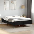 vidaXL Bedframe bewerkt hout metaal zwart 160x200 cm, Verzenden, Nieuw