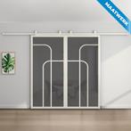 Dubbele stalen Schuifdeuren Wit 4 Vlaks rond Maatwerk Rook g, Nieuw, Metaal