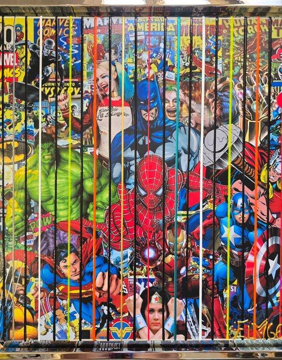 Elmago - Super heros codebarre 1 (new), Antiek en Kunst, Kunst | Schilderijen | Modern