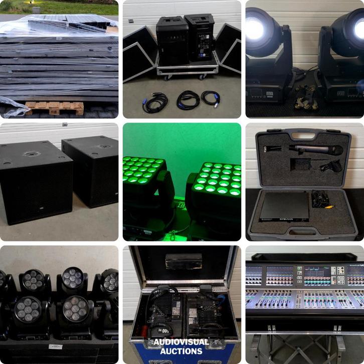 Licht, Geluid en Rigging veiling sluit VANDAAG vanaf 19u, Muziek en Instrumenten, Versterkers | Keyboard, Monitor en PA, P.A.