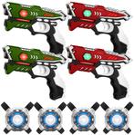 KidsTag Lasergame kopen - 4 laserguns rood/groen + 4 vesten, Ophalen of Verzenden