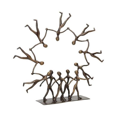 Beeldje, People in a cirkle - 40 cm - Brons, Antiek en Kunst, Kunst | Designobjecten