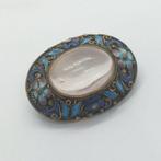 broche - Zilver, Rotskristal, Emaille - China - midden van
