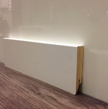 MDF Blok Model Witte Plint 15x90mm / Lengte 2400mm, Doe-het-zelf en Bouw, Plinten en Afwerking, Ophalen of Verzenden