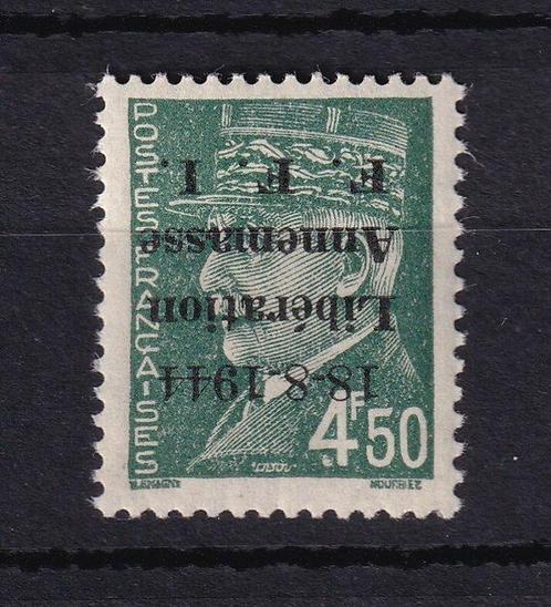 France 1944 - Rare variété chiffre maigre et surcharge, Postzegels en Munten, Postzegels | Europa | Frankrijk