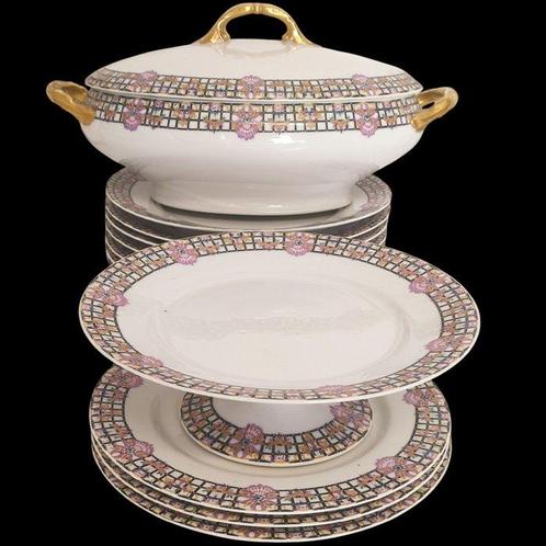 Manufacture Martin Charles - Tafelservies (21) - Diner voor, Antiek en Kunst, Antiek | Meubels | Tafels