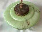 Lampe - Suspension en verre vert marbré - Laiton, Verre -