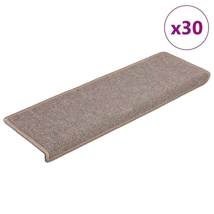 vidaXL Trapmatten 30 st 65x21x4 cm lichtbruin met, Doe-het-zelf en Bouw, Ladders en Trappen, Nieuw, Verzenden