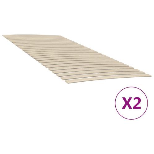 vidaXL Lattenbodems 2 st met 48 latten 100x200 cm, Huis en Inrichting, Slaapkamer | Bedden, Nieuw, Verzenden