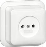 Opbouwsocket 2 Polig 16A 250V Wit - 447011, Doe-het-zelf en Bouw, Elektriciteit en Kabels, Verzenden, Nieuw