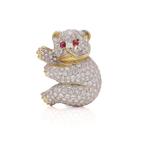 Broche ours en or 18 carats Diamant (Naturelle), Bijoux, Sacs & Beauté, Bijoux anciens