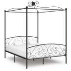 vidaXL Hemelbedframe metaal zwart 160x200 cm, Verzenden, Nieuw