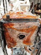 Staande lamp - brutalismo - Metaal, Glas, Antiek en Kunst