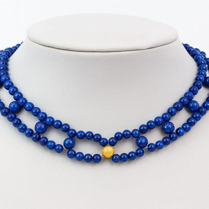 Zonder minimumprijs - Halsketting Zilver Lapis lazuli -, Verzamelen, Mineralen en Fossielen