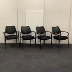 Tweedehands complete set van 4 stuks vergaderstoelen/, Huis en Inrichting, Gebruikt, Zwart