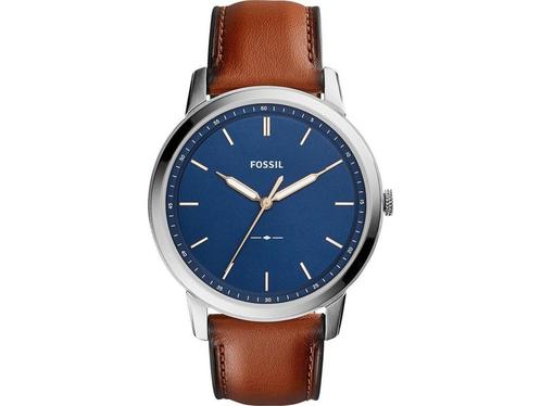 Fossil The Minimalist FS5304 - Herenhorloge - Quartz - Blauw, Huis en Inrichting, Woonaccessoires | Overige, Zo goed als nieuw