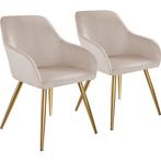 tectake Eetkamerstoel Marilyn fluweellook, gouden poten - ta, Huis en Inrichting, Stoelen, Verzenden, Nieuw