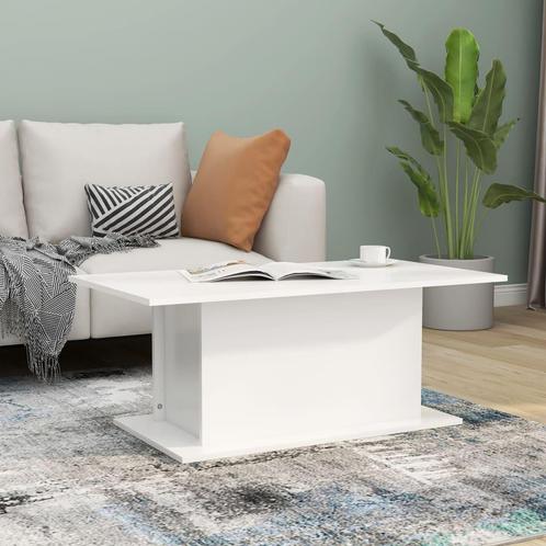 vidaXL Table basse blanc 102x55,5x40 cm bois, Maison & Meubles, Tables | Tables de salon, Neuf, Envoi