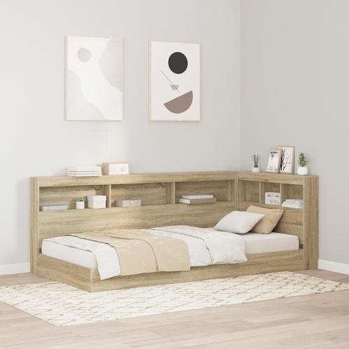 vidaXL Boekenkastbed Sonoma Eik 90 x 190 cm Geengineerd Hout, Huis en Inrichting, Slaapkamer | Bedden, Nieuw, Verzenden