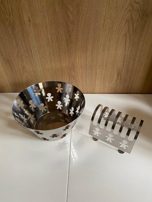 Alessi - Eetservies (2) - King Kong - Staal - Fruitschaal en, Antiek en Kunst, Antiek | Meubels | Stoelen en Sofa's