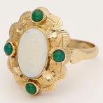 Bague - 14 carats Or jaune Opale - Jade, Nieuw