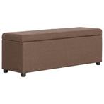 vidaXL Bankje met opbergvak 116 cm polyester bruin, Verzenden, Nieuw